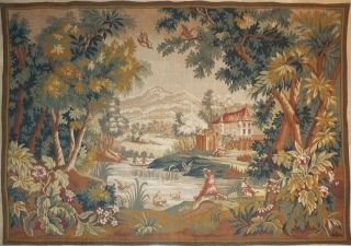 Large Vintage French Chateau Wallhanging Tapestry Verdure 180cmx130cm