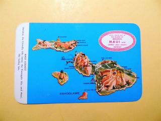Islands Of Maui Molokai & Lanai Vintage Map Postcard Aloha Airlines
