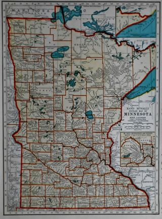 L@@k Vintage 1939 World Atlas Map Of Minnesota & Mississippi Wwii War Map Old