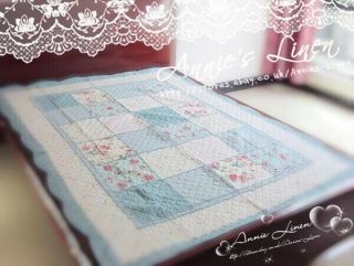 Annie Blue Patchwork Single/double Bed Throw/blanket Made With Cath Kidston Fab