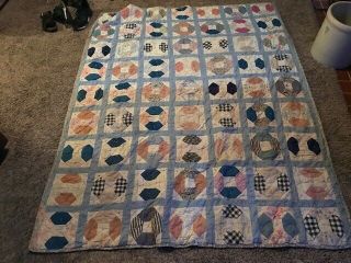 Vintage Patch Quilt From Early 1900s 64 " X 80 "