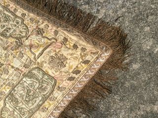 Antique 19th C Textile Metallic Thread Embroidered Silk,  Velvet Altar Fabric 4