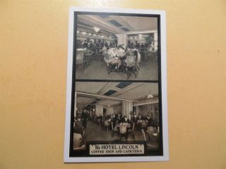 Hotel Lincoln York City York Vintage Postcard Coffee Shop & Cafeteria