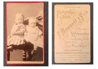 Cdv - Carte De Visite - Children - (1887) T.  Bennett & Son - Worcester,  Eng (493)