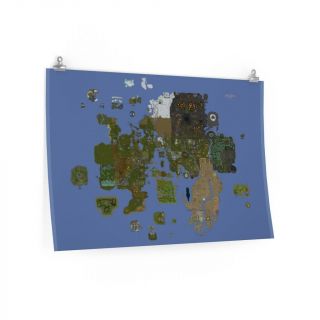 Old School Runescape World Map Art Print (no Map Markers) 2007 Rs Premium Poster