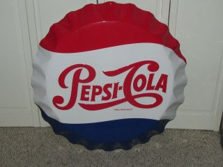 Vintage Stout 26 1/4 " Pepsi - Cola Bottle Cap Metal Sign