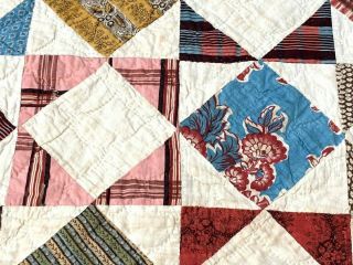 Early Fabric Sampler c 1830 - 40s Star QUILT Antique Palette SPECIAL One 4