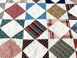 Early Fabric Sampler c 1830 - 40s Star QUILT Antique Palette SPECIAL One 5