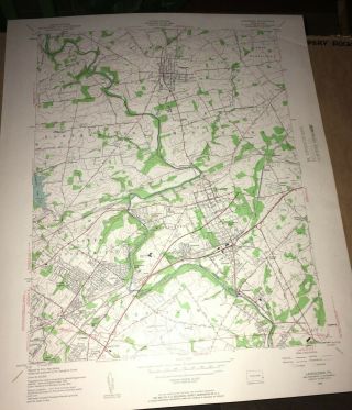 Langhorne Pa Bucks County Old Usgs Topographical Geological Quadrangle Map