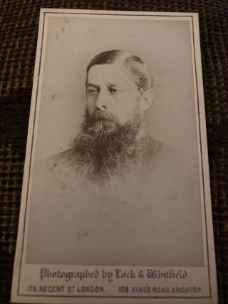 Victorian Cdv Photo Man With Big Beard - Lock & Whitfield,  Brighton