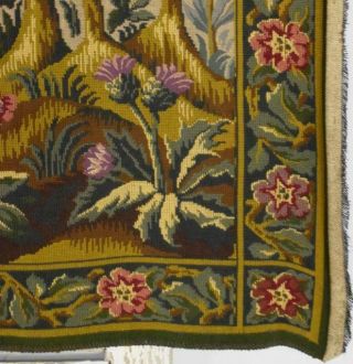 Vintage French ' Aubusson ' Tapestry Wall Hanging,  Medieval Country Scene 6