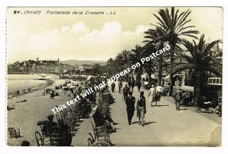 Vintage Rppc C.  1920s: Cannes,  Promenade De La Croisette,  France (people/cane)