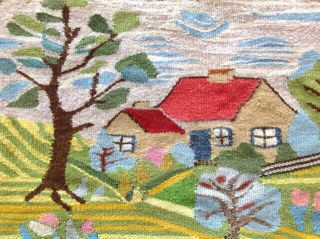 Old Swedish Flamsk Tapestry - Home Sweet Home - Flemish Weaving