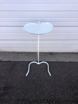 Salterini Vtg Mid Century Modern Wrought Iron Lily Pad Leaf Side End Table Patio 3