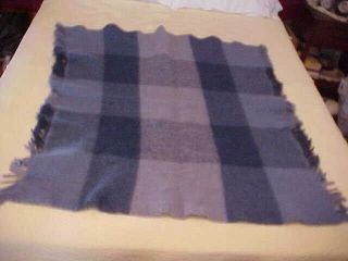 Vintage Wool Blanket,  Blue Plaid,  Samband Of Iceland Label