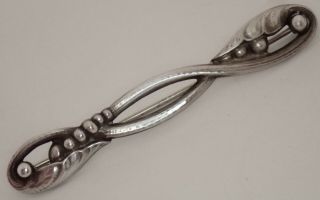 Vintage Georg Jensen Denmark Hand Wrought Sterling Silver Brooch
