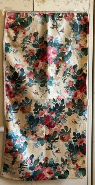 19th Century French Printed Cotton Floral Cheinty Fabric (3194)