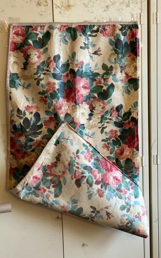 19th Century French Printed Cotton Floral Cheinty Fabric (3194) 2