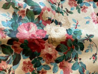 19th Century French Printed Cotton Floral Cheinty Fabric (3194) 3
