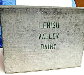 Vintage Lehigh Valley Dairy Insulated Galvanized Metal Milk Porch Container