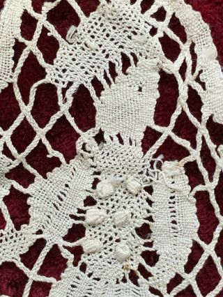 Two Antique French Handmade LACE INSERTION - Middle age guard with spear 3