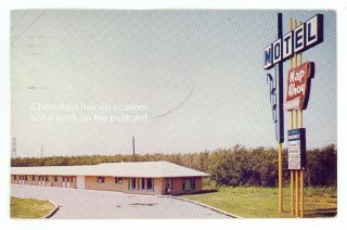 Vintage 1959 Chrome Roadside Advertising Postcard Nap Ahoy Motel Winnipeg Can