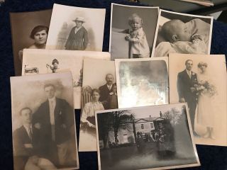 10 Assorted Early 20th Century Black And White Portrait Photographs.