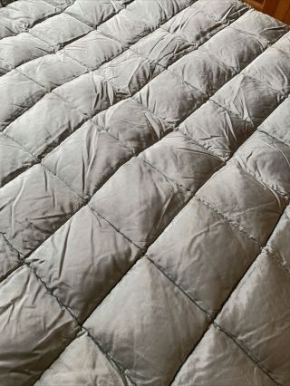 Blue Satin Vintage Eiderdown Quilt Single Bed Project / Craft