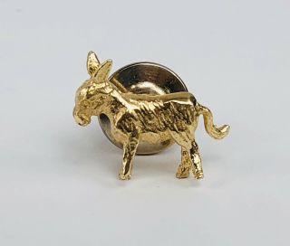 Vintage 14k Solid Yellow Gold Donkey With Tail Brooch Pin