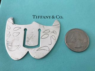 Vintage Tiffany & Co.  Sterling Silver Theater Comedy Tragedy Bookmark 3