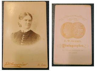 Cabinet Card Photo - Woman - F.  W.  Guerin - St.  Louis,  Mo (337)