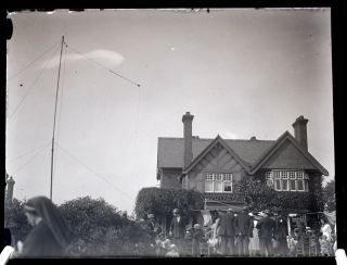Garden Party,  " Harrow Hill " Oulton,  Suffolk.  1xb&w 1/4 Glass Negative 1920 
