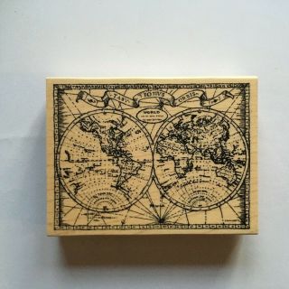 Stampendous - R163 Old World Map - Large Rubber Stamp - 5.  2 " X 4 "