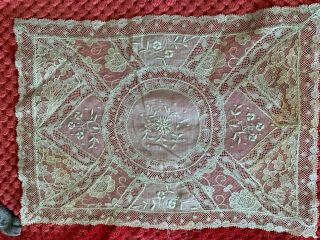 Antique French Handmade Normandy Lace Doily