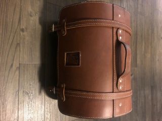 Large Brown Leather Top Case Roll Bag Vespa Piaggio Pack Vintage