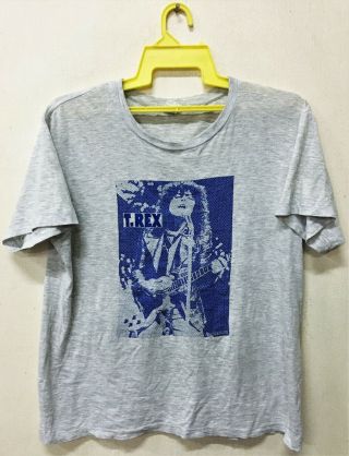 Vintage 80s T - Rex Marc Bolan Glam Rock Tour Concert Promo T - Shirt Punk Metal