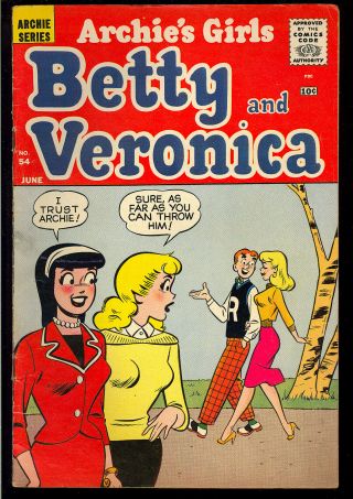 Archie’s Girls Betty And Veronica 54 Silver Age Teen Comic 1960 Vg