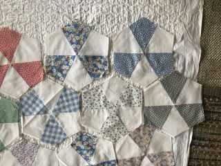 Vintage/Antique Quilt Blocks”Pinwheel” Pattern 49 Blocks 10” Across ‘30’s Fabric 2