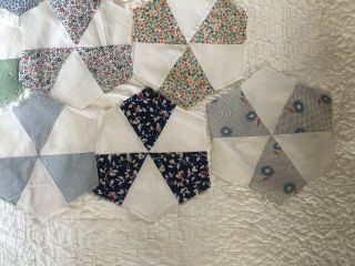 Vintage/Antique Quilt Blocks”Pinwheel” Pattern 49 Blocks 10” Across ‘30’s Fabric 3
