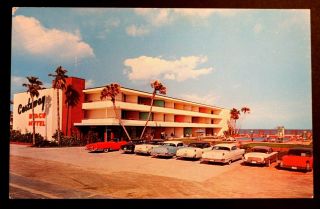 Vintage Castaway Beach Motel Daytona Beach Florida 1950s Cars Pool Palms