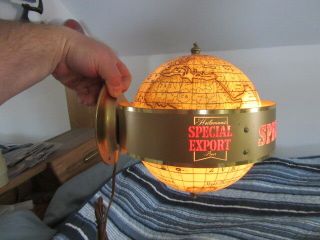 Vtg 1970s Special Export Motion Beer Sign Old Rotating Map Globe World Bar Light