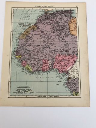 Map 1935: North West Africa Australia Print 85 Years Old Maps Vintage