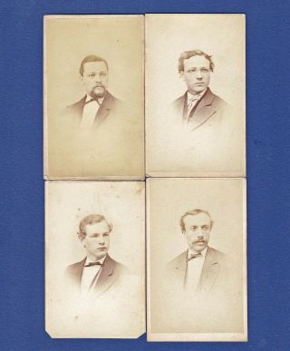 4 Civil War - Era Classmates - 1860s Cdv Photos - R & C Steinebach - Philadelphia