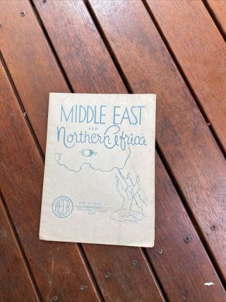 Middle East Nth Africa Robinson’s Folding Map Sydney Australia - Old - Wwii Era