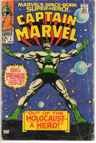 Captain Marvel 1 Marvel 1968 (1st Series) Key Vg 4.  0