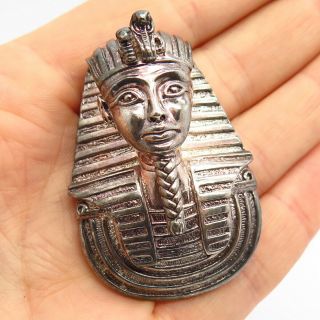 925 Sterling Silver Vintage Reed & Barton Egyptian Pharaoh Design Pendant