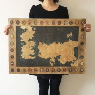 Game Of Thrones The Old Map American Tv Series Vintage Paper Poster 28x20inch