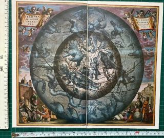 The Northern Sky: Old Antique Colour Manuscript Map 1661 1600 