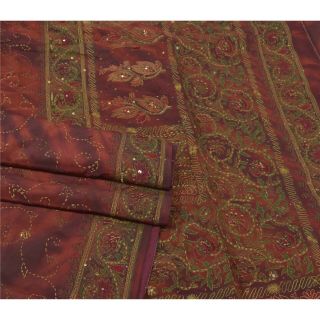 Sanskriti Vintage Dark Red Sarees Pure Silk Handmade Leheria Sari Premium Fabric 3