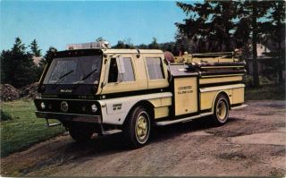 1974 Ward Lafrance Pumper Fire Engine Truck Vintage Audio Visual Postcard